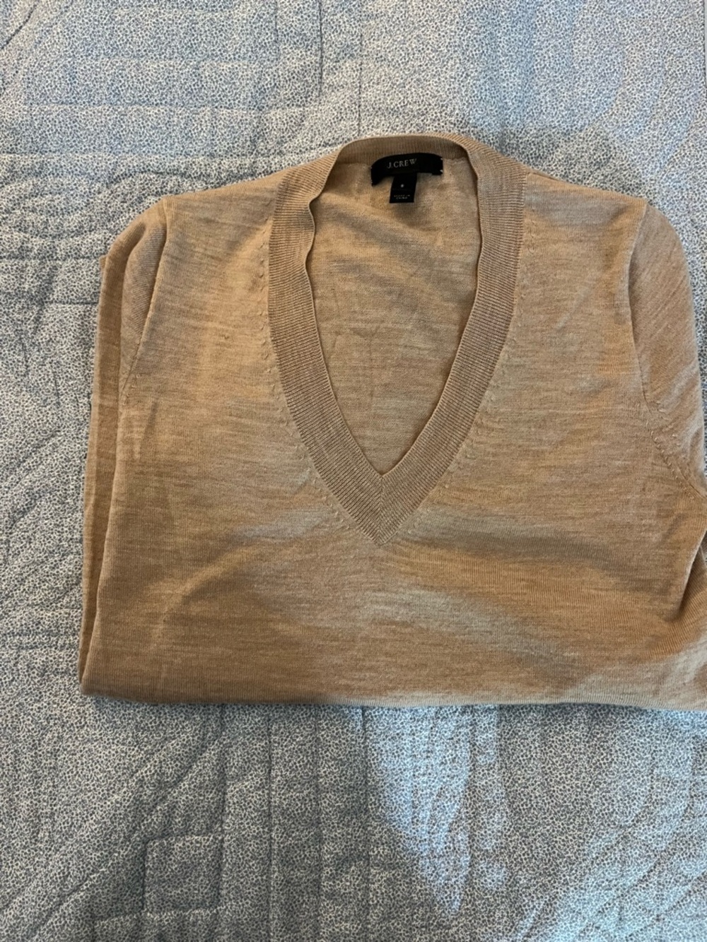 J. Crew Women’s V-Neck Sweater in Light Tan